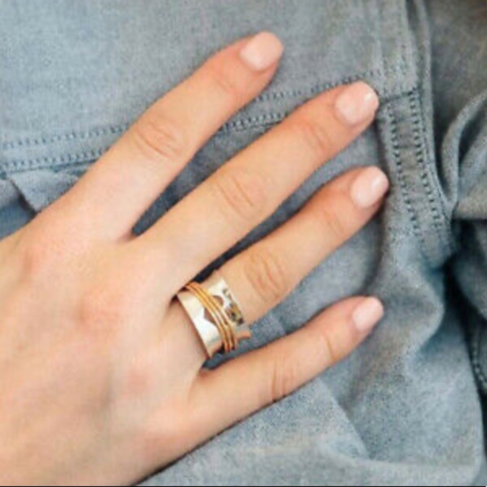 NEW Elegant Heart Two Tone 925 Silver Ring - Picture 3 of 6